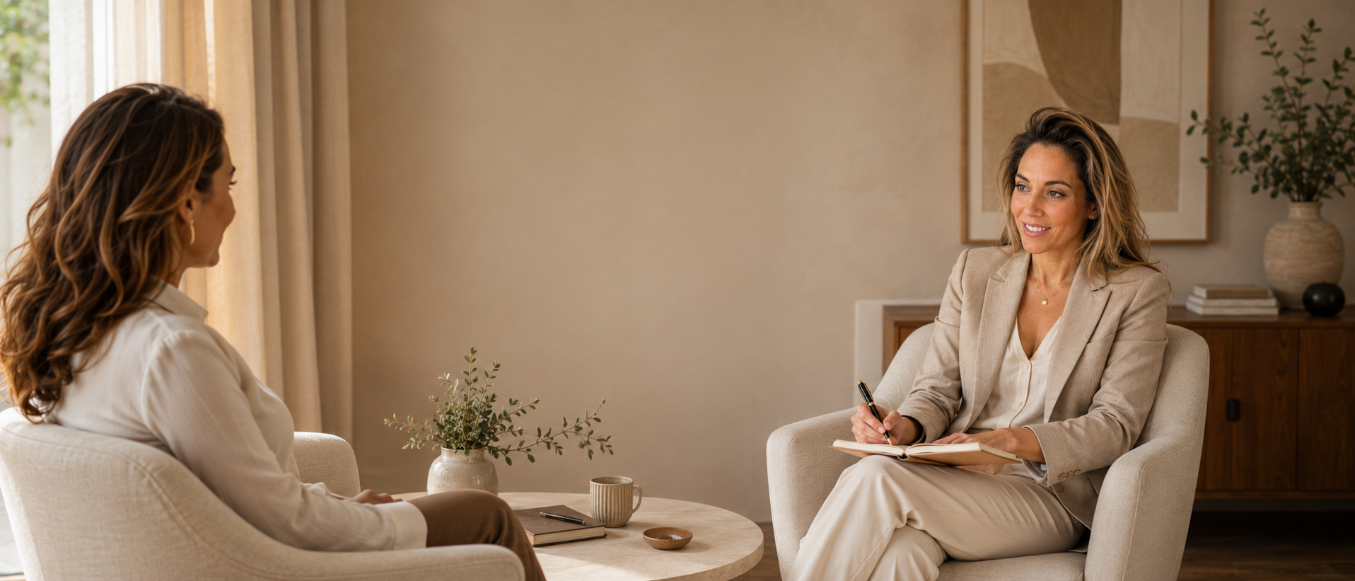 Séance de coaching dans un espace minimaliste et chaleureux