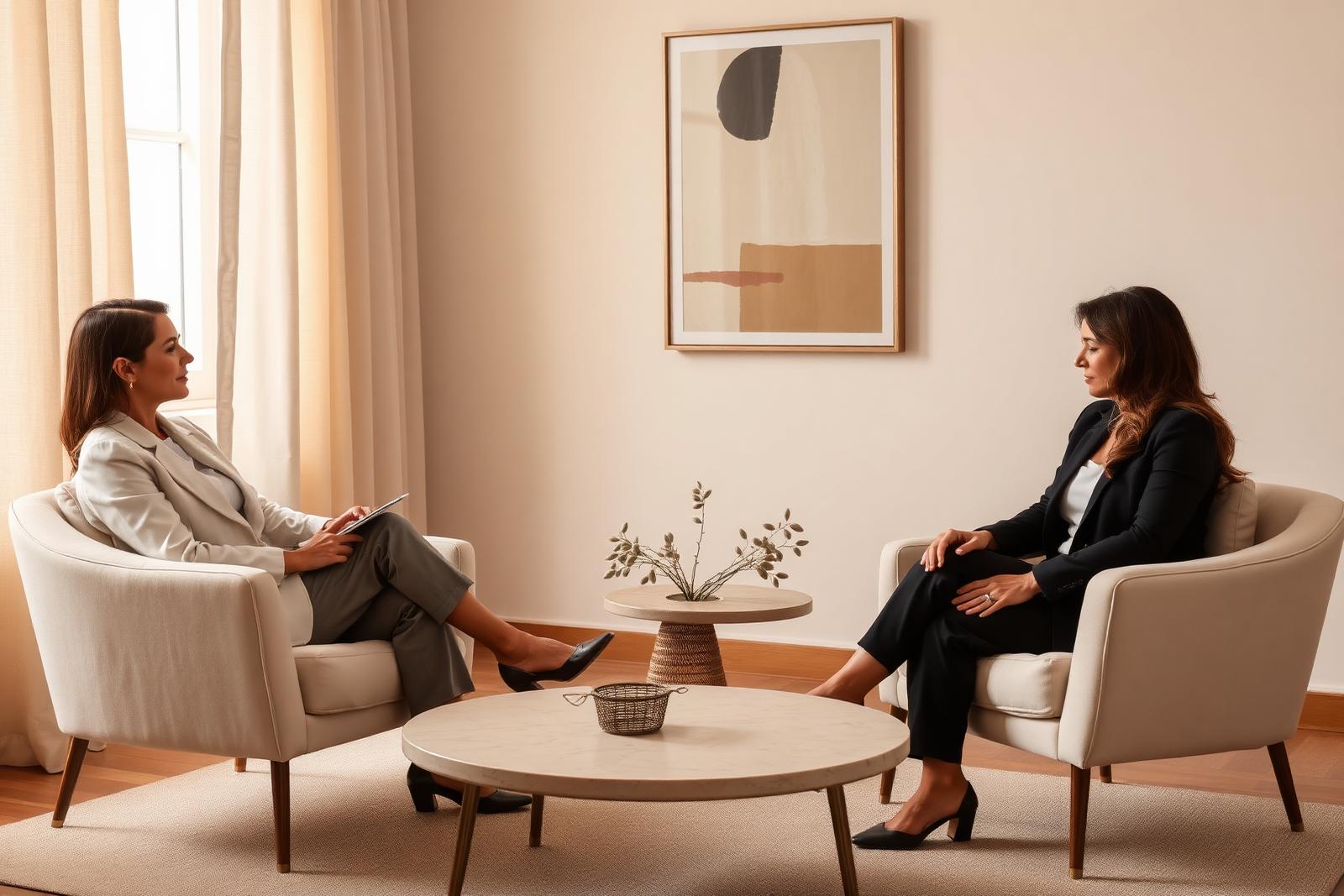 Séance de coaching dans un espace minimaliste et chaleureux